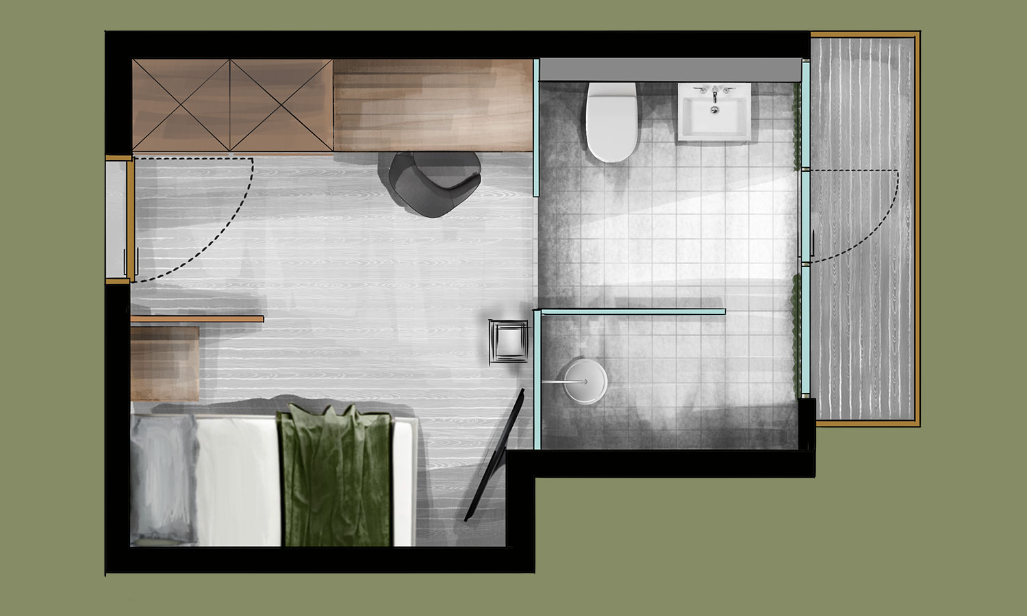 Single room with balcony