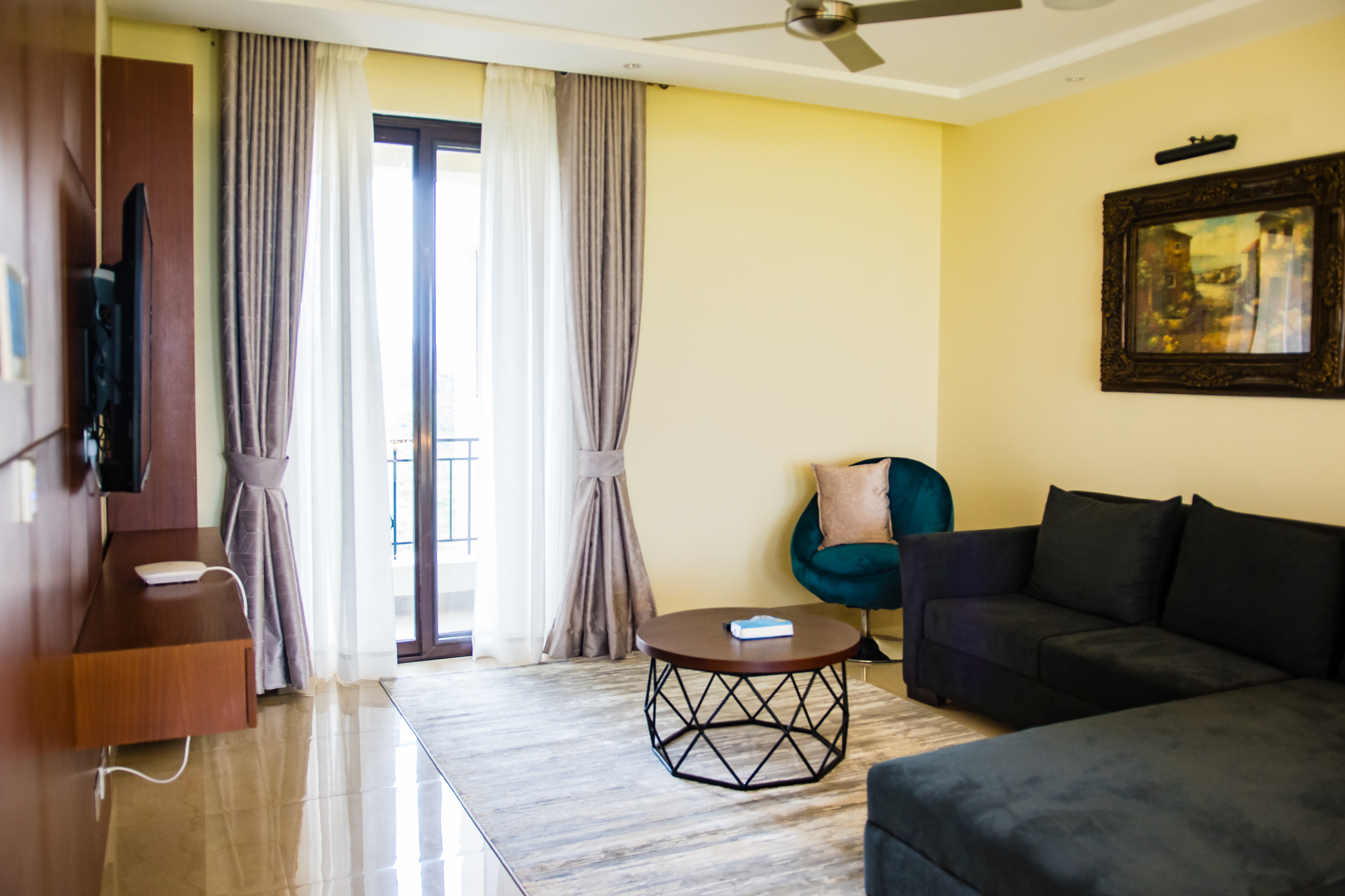 Living area in 3 Bedroom Apartment